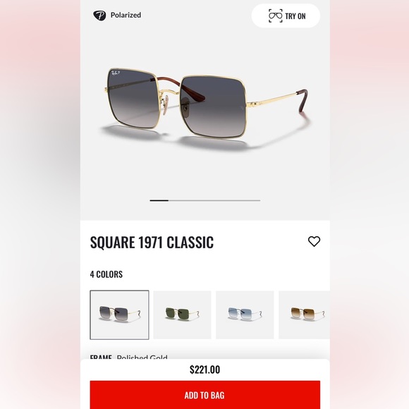 Square gold blue lens gradient authentic Ray-Ban - Picture 7 of 7